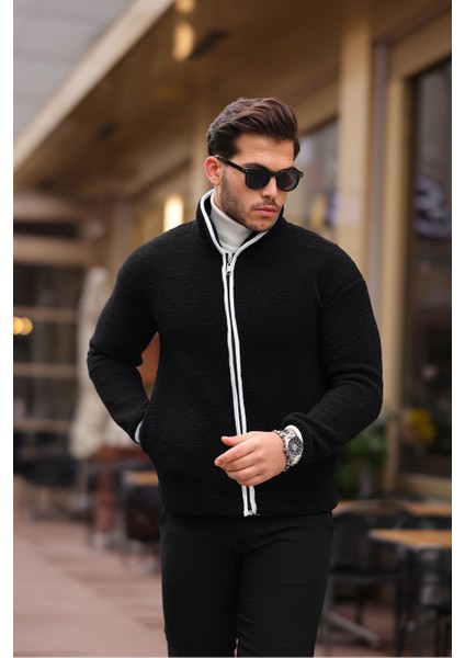 Yan Cepli Tam Fermuarlı Peluş Sweatshirt modelleri