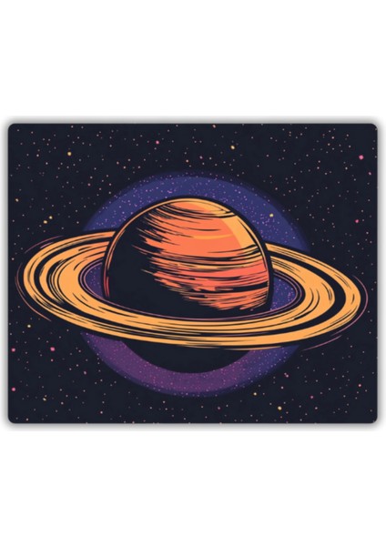 Renkli Satürn Baskılı Mouse Pad 22X18 cm