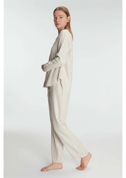 Arias Closet Uzun Kol Çizgili Gömlek ve Pantolon Takım Pijama Takımı fiyatları