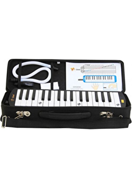 Melodika 32 Tuşlu Siyah Üfleme Hortumlu Taşınabilir Çantalı Modeli Siyah modelleri
