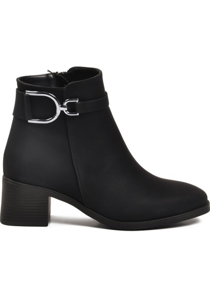 Siyah Zümrüt Fermuarlı Kaymaz Polarlı Kadın Topuklu Bot 417637 Z fiyatları