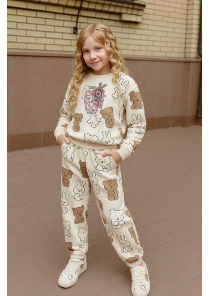 Kız Çocuk Baskılı Eşofman Takımı BRE-22109