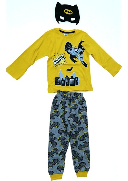 Çocuklar Için Göz Maskeli Karakter Baskılı %100 Pamuk 3 Lü Pijama Takımları fiyatları