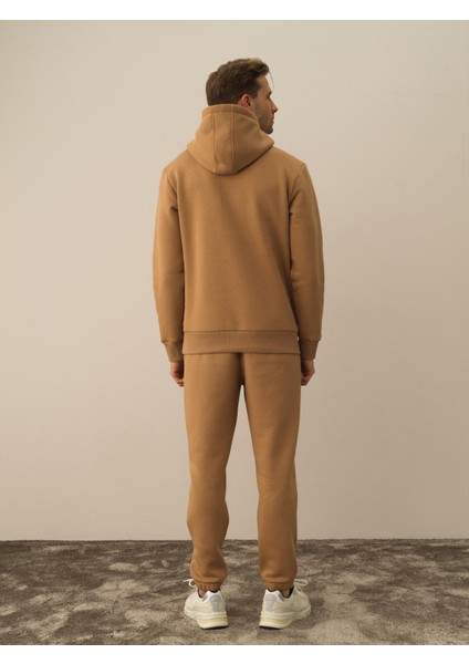 Erkek Camel Pamuk Dokulu Regular Fit Sweatshirt