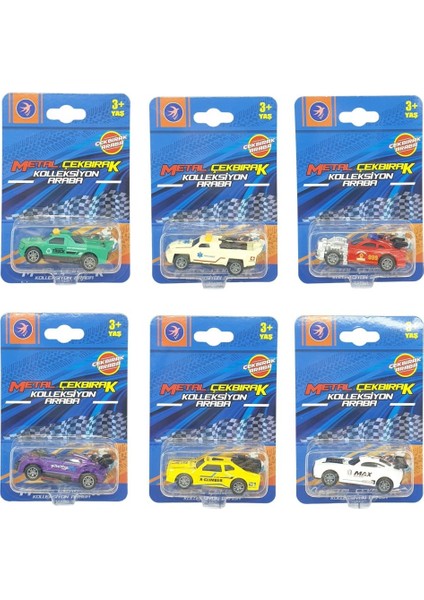 Çek Bırak Metal Küçük Arabalar 8 cm 6'lı Set modelleri