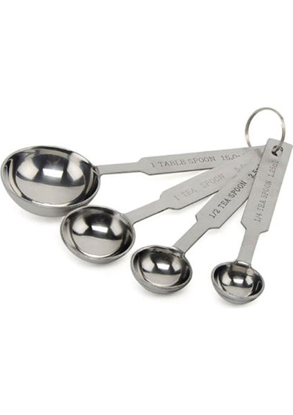 Metal Minik Ölçü Kaşıkları Ölçek Seti 4 Lü Set B5013
