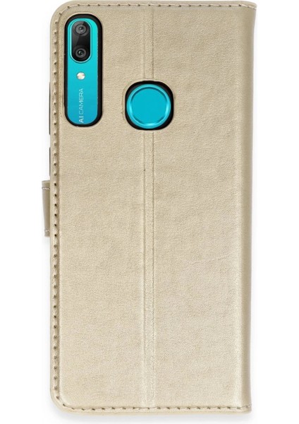 Huawei Y6 Prime Kılıf Trend S Plus Kapaklı Kılıf - Gold