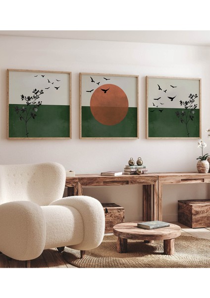 Ahşap Çerçeveli Mdf Kare Tablo Seti Salon ve Oturma Odası Için KR4007 23 x 23 fırsatları