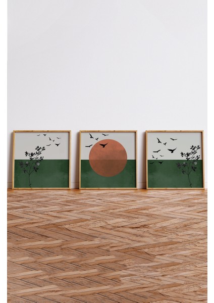 Ahşap Çerçeveli Mdf Kare Tablo Seti Salon ve Oturma Odası Için KR4007 23 x 23 indirimleri