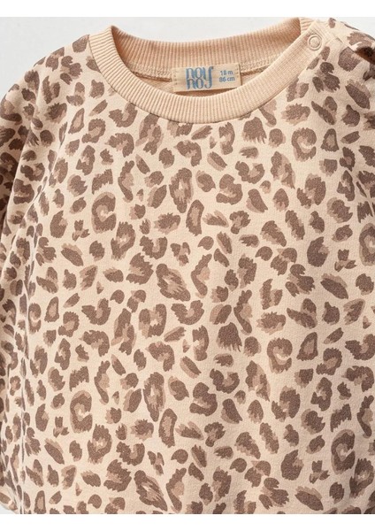 Kız Bebek Leopar Desenli 3'lü Takım NOY-9329 fiyatları