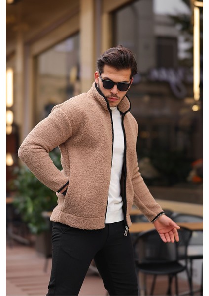 Yan Cepli Tam Fermuarlı Peluş Sweatshirt fiyatları