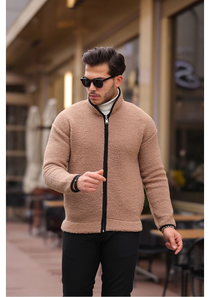 Yan Cepli Tam Fermuarlı Peluş Sweatshirt modelleri