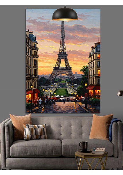 Ünlü Paris Eyfel Kulesi Manzarası Dekoratif Kanvas - Mdf Ahşap Tablo fiyatları