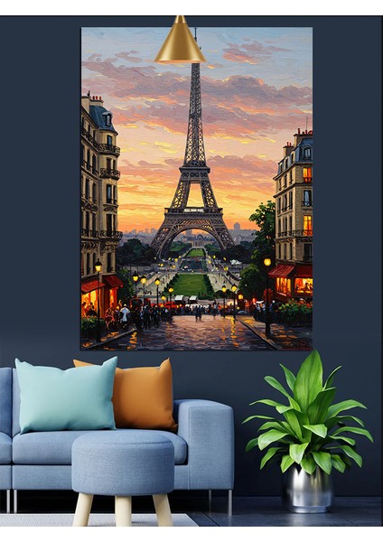 Ünlü Paris Eyfel Kulesi Manzarası Dekoratif Kanvas - Mdf Ahşap Tablo modelleri