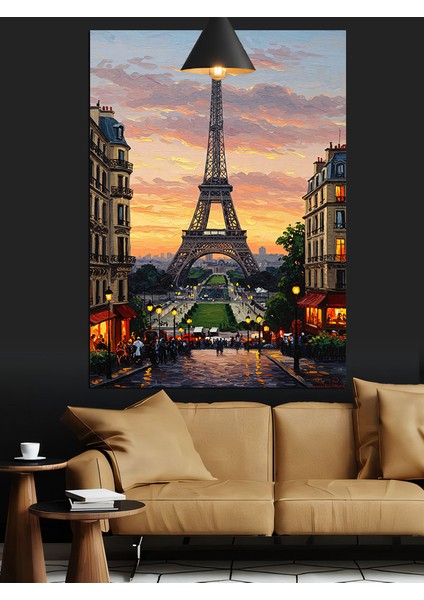 Ünlü Paris Eyfel Kulesi Manzarası Dekoratif Kanvas - Mdf Ahşap Tablo fırsatları