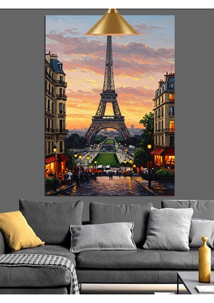 Ünlü Paris Eyfel Kulesi Manzarası Dekoratif Kanvas - Mdf Ahşap Tablo indirimleri