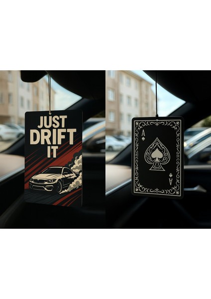 Just Drift It ve Maça As - Ikili Oto Kokusu - Dekoratif Araç Kokusu ve Aksesuarı