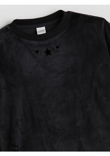 Bisiklet Yaka Kadife Kız Çocuk Sweatshirt (W5) fiyatları