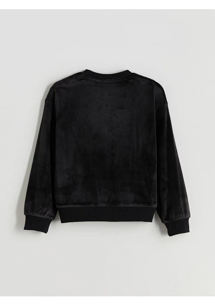 Bisiklet Yaka Kadife Kız Çocuk Sweatshirt (W5) modelleri