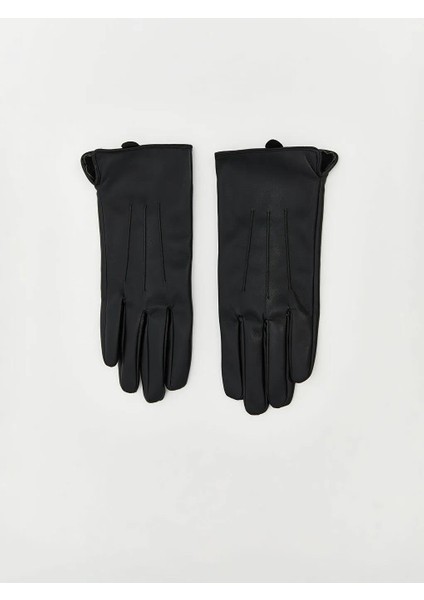 Deri Görünümlü Kadın Eldiven (W5)