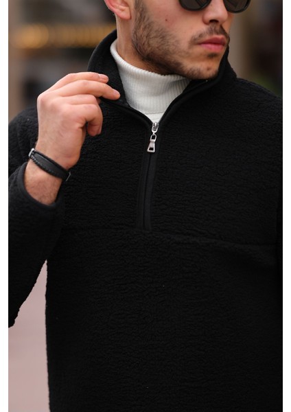 Yarım Fermuarlı Peluş Sweatshirt fiyatları