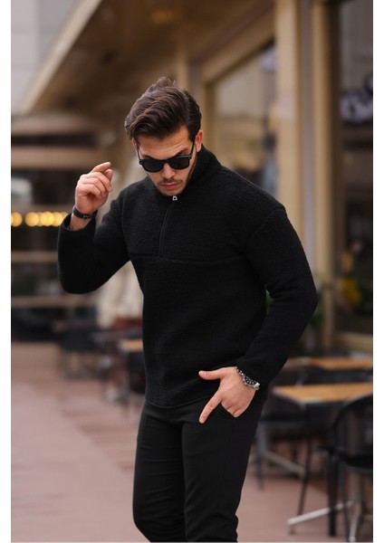 Yarım Fermuarlı Peluş Sweatshirt modelleri