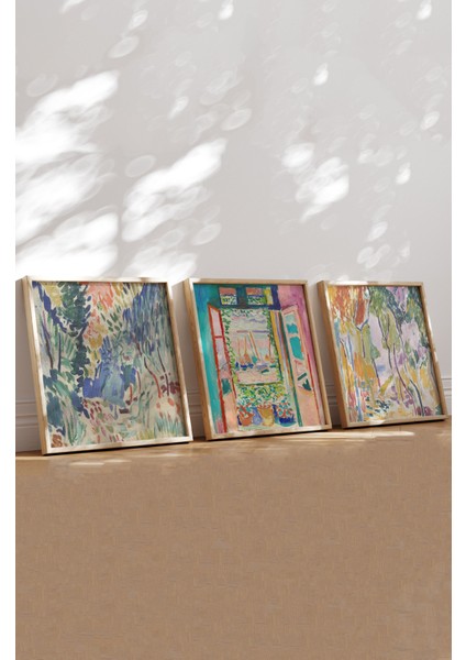 Ahşap Çerçeveli Mdf Kare Tablo Seti Salon ve Oturma Odası Için KR4006 23 x 23 fiyatları