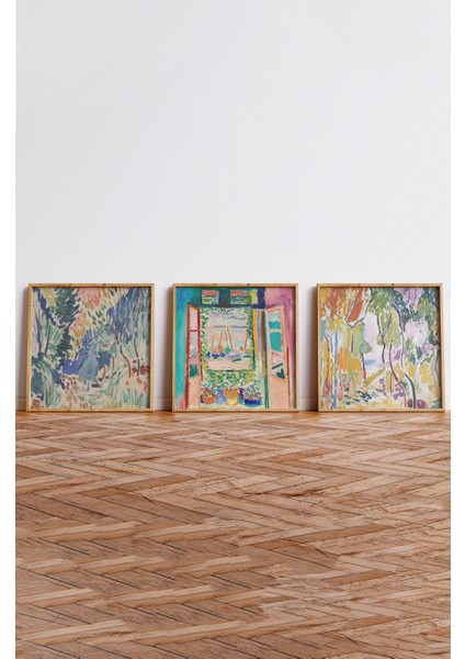 Ahşap Çerçeveli Mdf Kare Tablo Seti Salon ve Oturma Odası Için KR4006 23 x 23 indirimleri