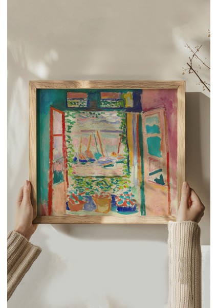 Ahşap Çerçeveli Mdf Kare Tablo Seti Salon ve Oturma Odası Için KR4006 23 x 23