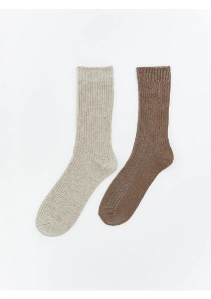 Kadın Düz Soket Çorap 2'li (W5)
