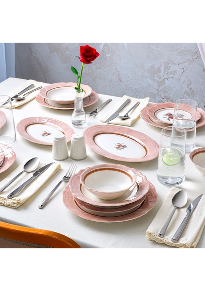 Jardin Pembe 30 Parça 6 Kişilik Yemek Takımı