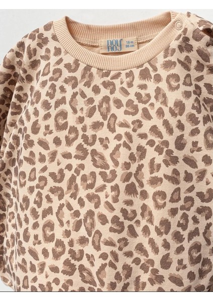 Kız Bebek Leopar Desenli 3'lü Takım NOY-9329 modelleri