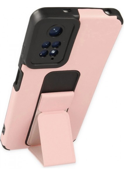 Xiaomi Redmi Note 11 Kılıf Mega Standlı Silikon - Pudra modelleri