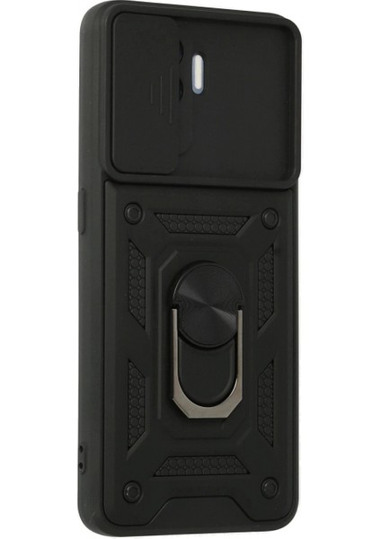 Oppo Reno 5 Lite Kılıf Pars Lens Yüzüklü Silikon - Siyah modelleri