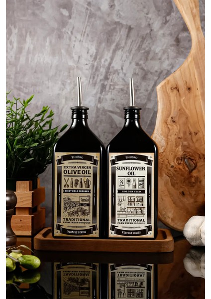 Western Serisi 500ML Amber Ahşap Stantlı Zeytinyağı Şişesi,ayçiçek Yağı Şişesi Yağdanlık fiyatları