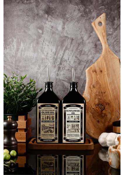 Western Serisi 500ML Amber Ahşap Stantlı Zeytinyağı Şişesi,ayçiçek Yağı Şişesi Yağdanlık indirimleri
