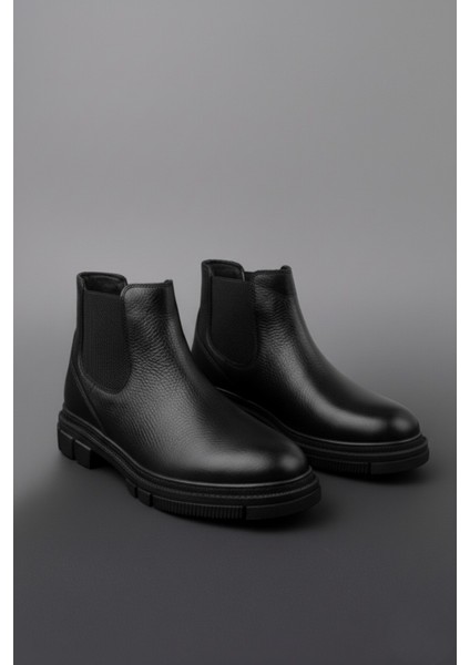 Hard Hakiki Deri Kalın Taban Erkek Kışlık Chelsea Bot