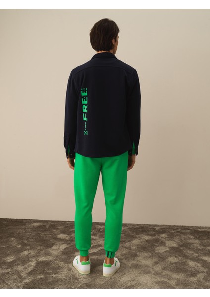 Erkek Lacivert Pamuk Dokulu Regular Fit Gömlek fırsatları