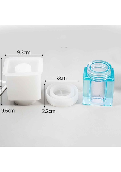 Epoksi Silikon Kalıp Kavanoz Köşeli Kare 9.6 x 9.3 cm fiyatları