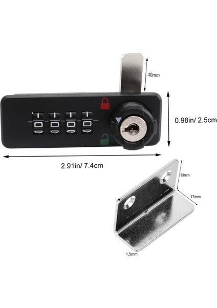 PM-26731 4 Haneli Şifreli ve Anahtarlı Mekanik Siyah Çekmece Dolap Kilidi (Sol) indirimleri