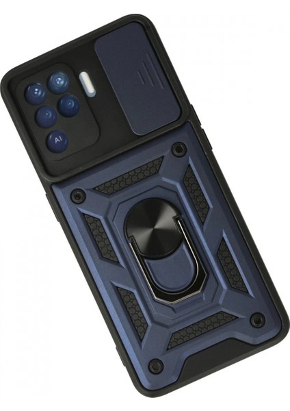 Oppo Reno 5 Lite Kılıf Pars Lens Yüzüklü Silikon - Lacivert fiyatları