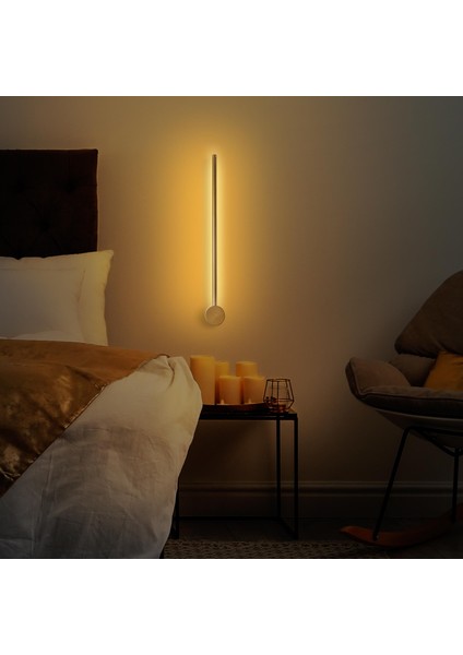 Modern Led'li Çubuk Aplik Parlak Gold, Tekli LED Duvar Aplik Aydınlatma 3000K Sarı Işık SWORD-13483