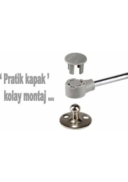 Dolap Amortisörü Gazlı Piston Kapak Hidroliği (27 cm 80N)-4 Adet Garantisiz Çelik modelleri