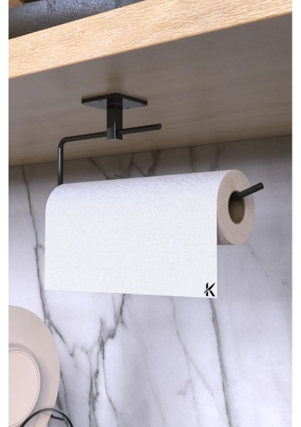 Siyah Yapışkanlı Rulo Havluluk Peçetelik Banyo Mutfak Askısı Siyah Tr modelleri