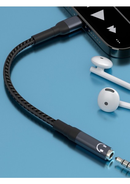 3.5 mm To Lightning Çevirici Dönüştürücü Ses Aktarıcı Kablo 12 cm Aux Lightning Çevirici fiyatları