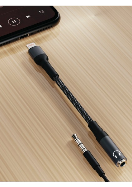 3.5 mm To Lightning Çevirici Dönüştürücü Ses Aktarıcı Kablo 12 cm Aux Lightning Çevirici modelleri