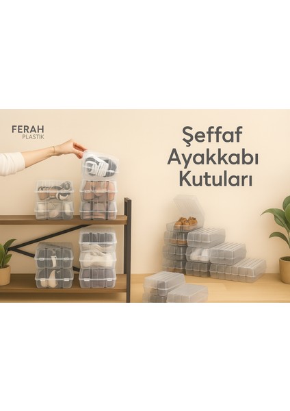 10’lu Şeffaf Ayakkabı Saklama Kutusu – Kapaklı ve Taşınabilir Organizer Kutu fiyatları