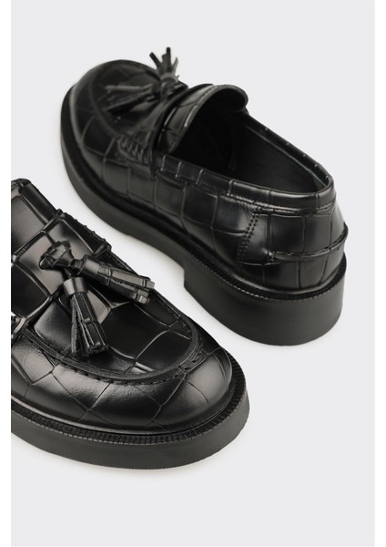 Siyah Deri Kadın Günlük Ayakkabı indirimleri