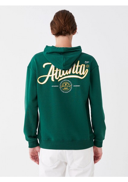 Xsıde Yeşil Uzun Kollu Baskılı Erkek Hoodie indirimleri