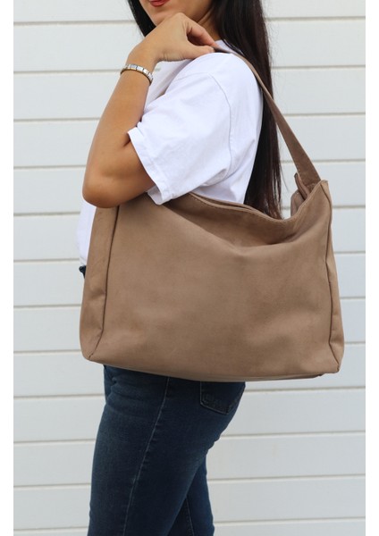 Hathor Kadın Shopper Tek Saplı Süet Omuz Çantası